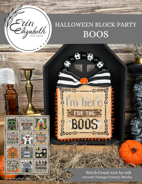 Erin Elizabeth - Halloween Block Party - Boos **needlework marketplace**