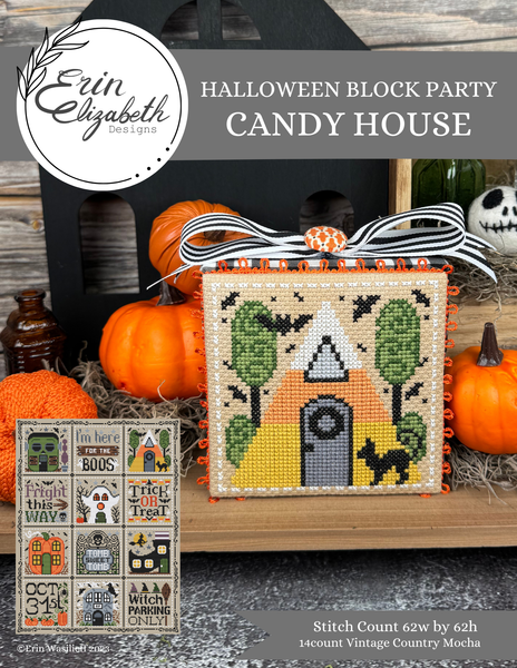 Erin Elizabeth - Halloween Block Party - Candy House **needlework marketplace**