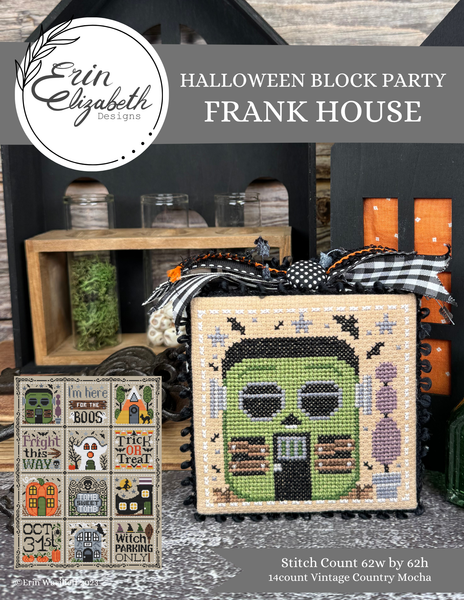 Erin Elizabeth - Halloween Block Party - Frank House **needlework marketplace**
