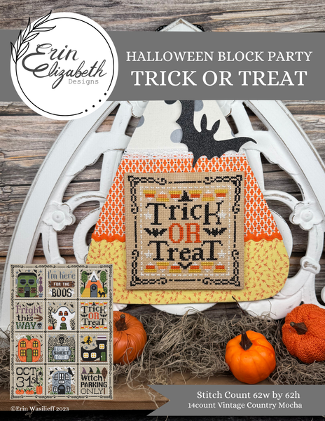 Erin Elizabeth - Halloween Block Party - Trick or Treat **needlework marketplace**