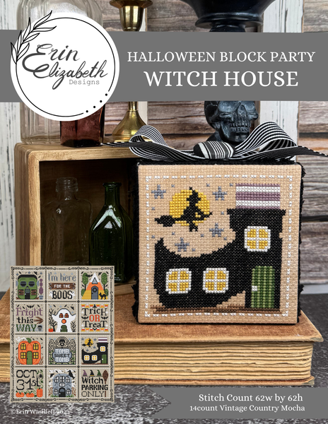 Erin Elizabeth - Halloween Block Party - Witch House **needlework marketplace**