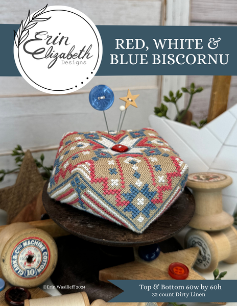 Erin Elizabeth - Red, White & Blue Biscornu