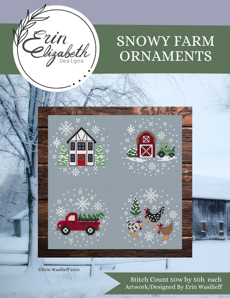 Erin Elizabeth - Snowy Farm Ornaments **NEW**