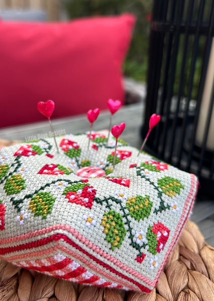 Little Dove - Strawberry Fayre Biscornu **needlework marketplace**