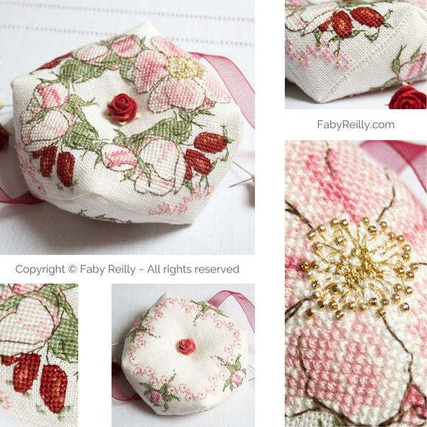 Faby Reilly - Wild Rose Biscornu **needlework marketplace**