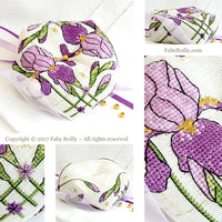 Faby Reilly - Purple Iris Biscornu